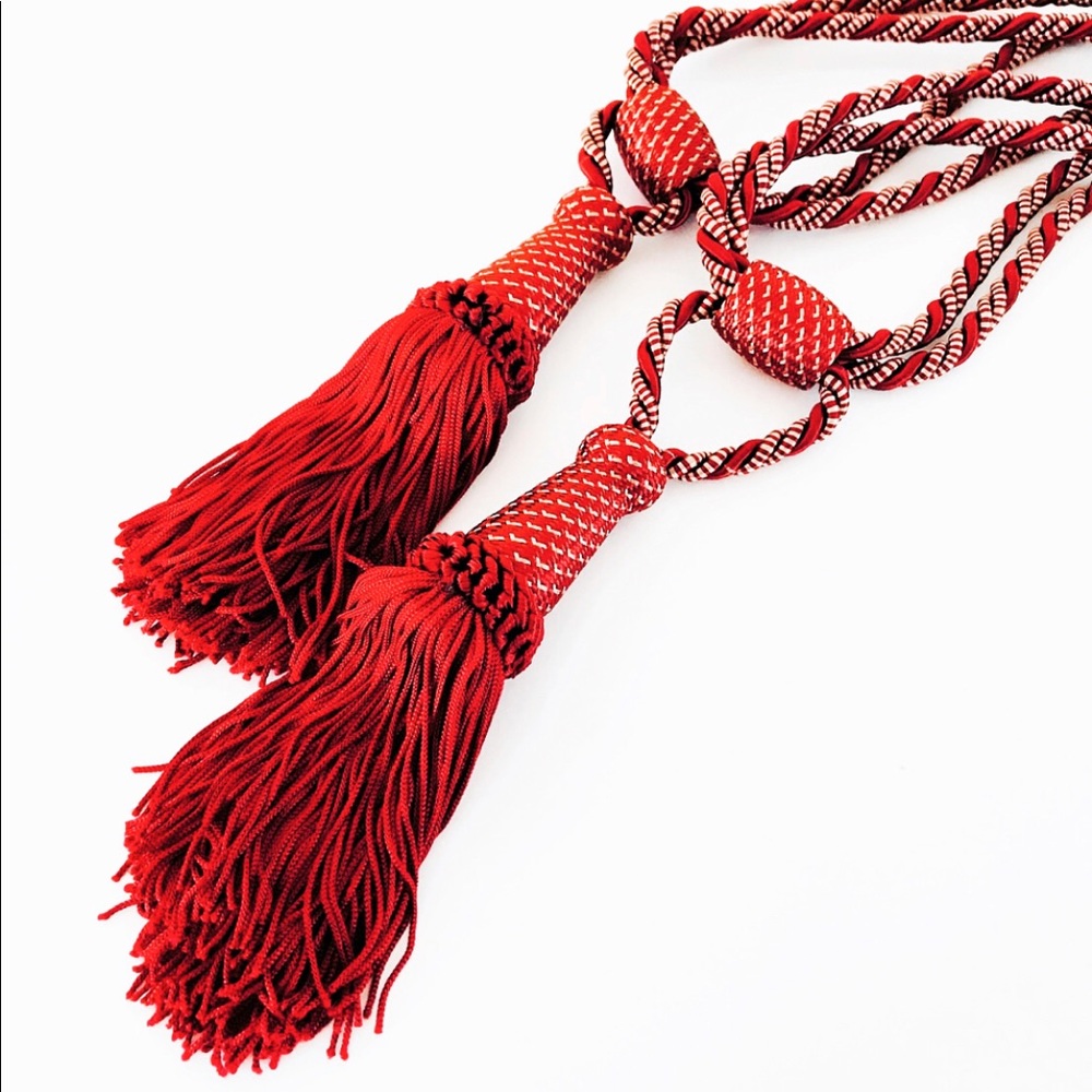 🍒GIFT With 3+ Items Purchased🍒 Red tassel curtain pull backs